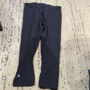 Lululemon Black Luxtreme And Mesh Crops Black